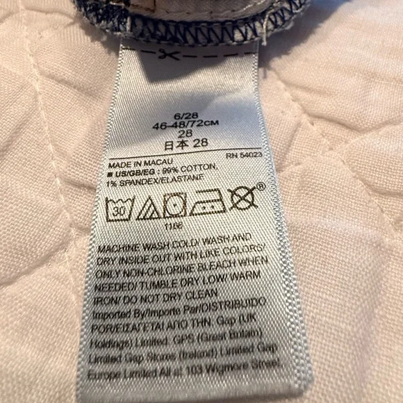 GAP Denim Cuffed Jean Shorts Size 28 Blue Stretch Mid Rise Casual Summe - Picture 7 of 11